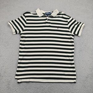 Vintage Polo Ralph Lauren Shirt Mens Large Green White Striped Custom Fit 2000s